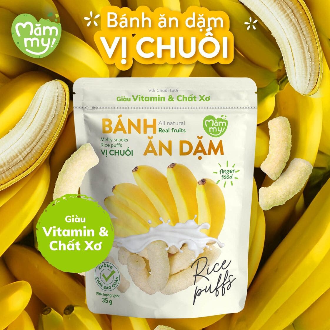 Bánh ăn dặm vị chuối - Túi 35g 2