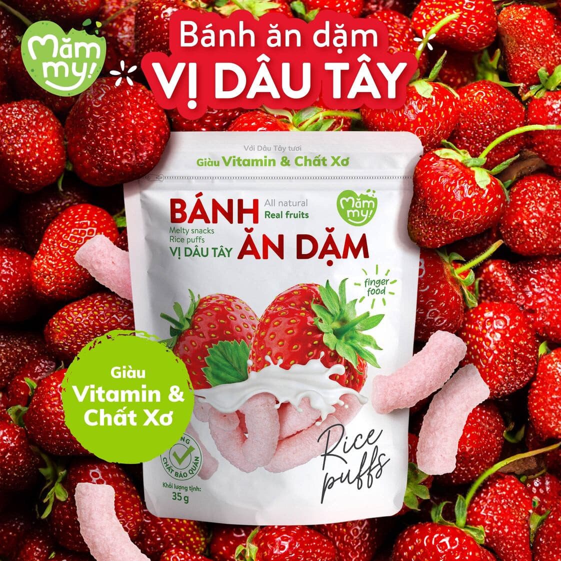 Bánh ăn dặm vị dâu - Túi 35g 2