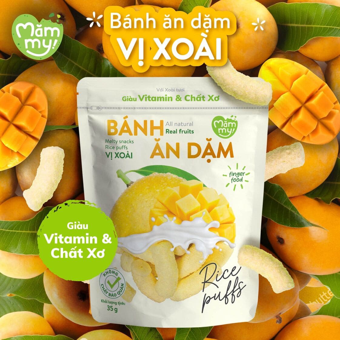 Bánh ăn dặm vị xoài - Túi 35g 2