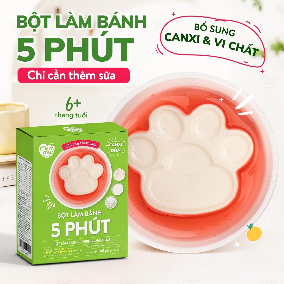 Bột Làm Bánh Pudding Chân Gấu - Hộp 60g 2