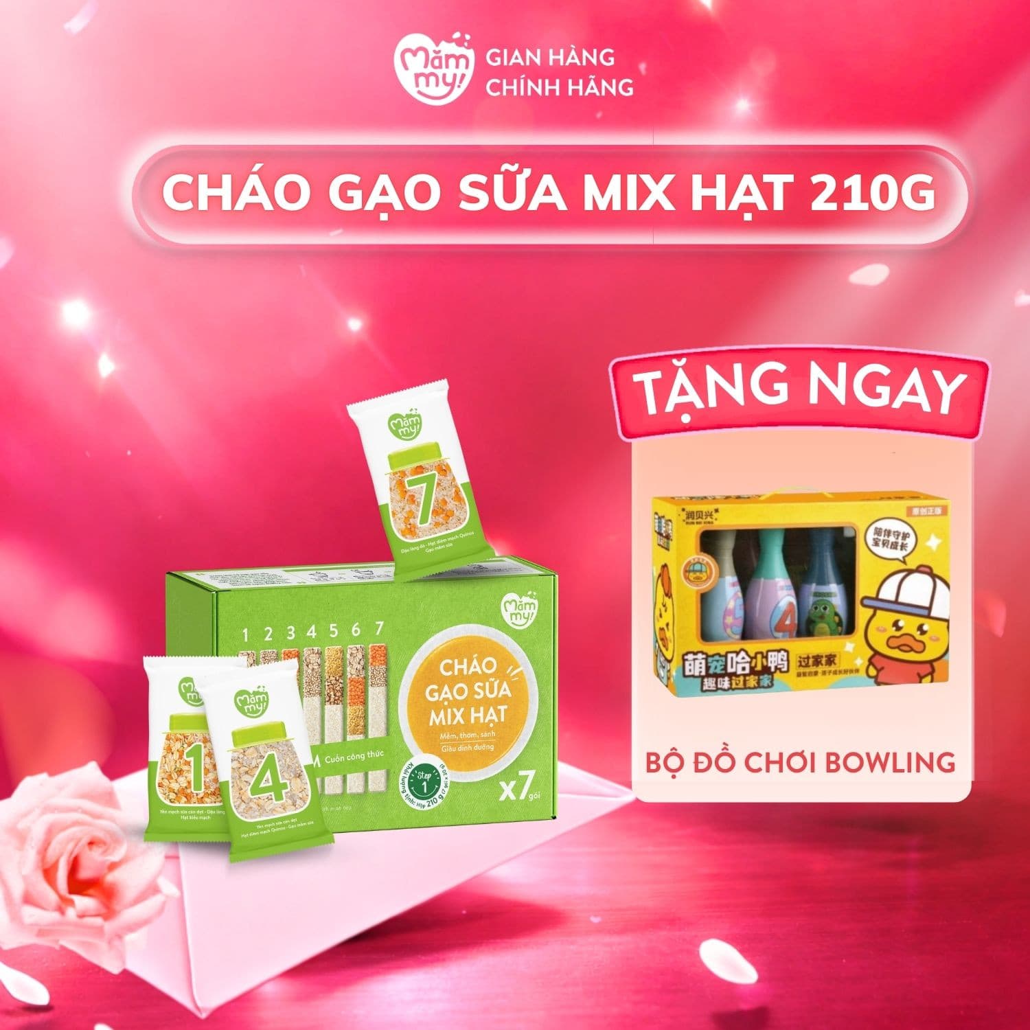 Cháo gạo sữa mix hạt - Gói 30g [Tặng Bowling]