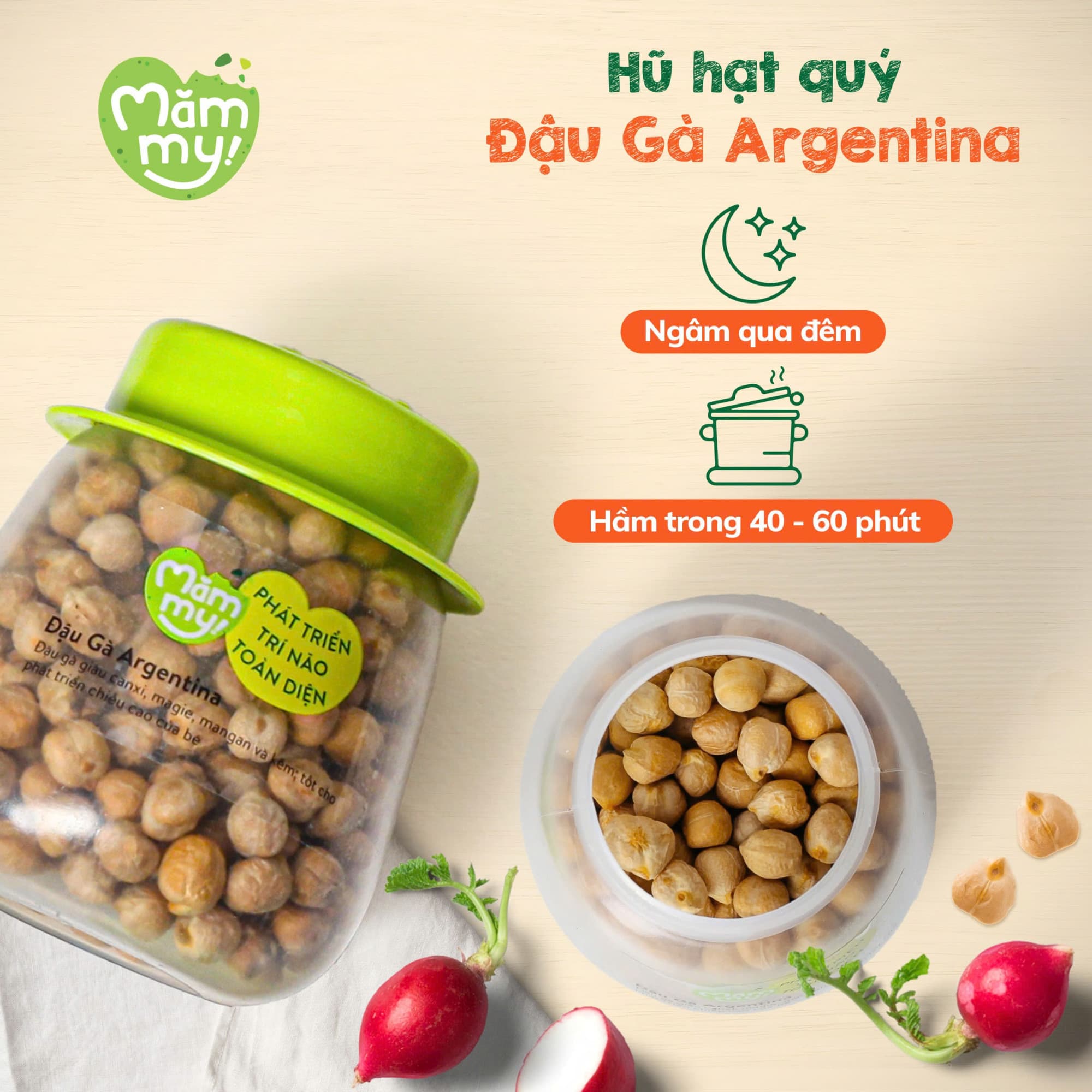 Set 3 hạt yến mạch, đậu gà, đậu hà lan - Hỗ trợ bổ sung canxi 4