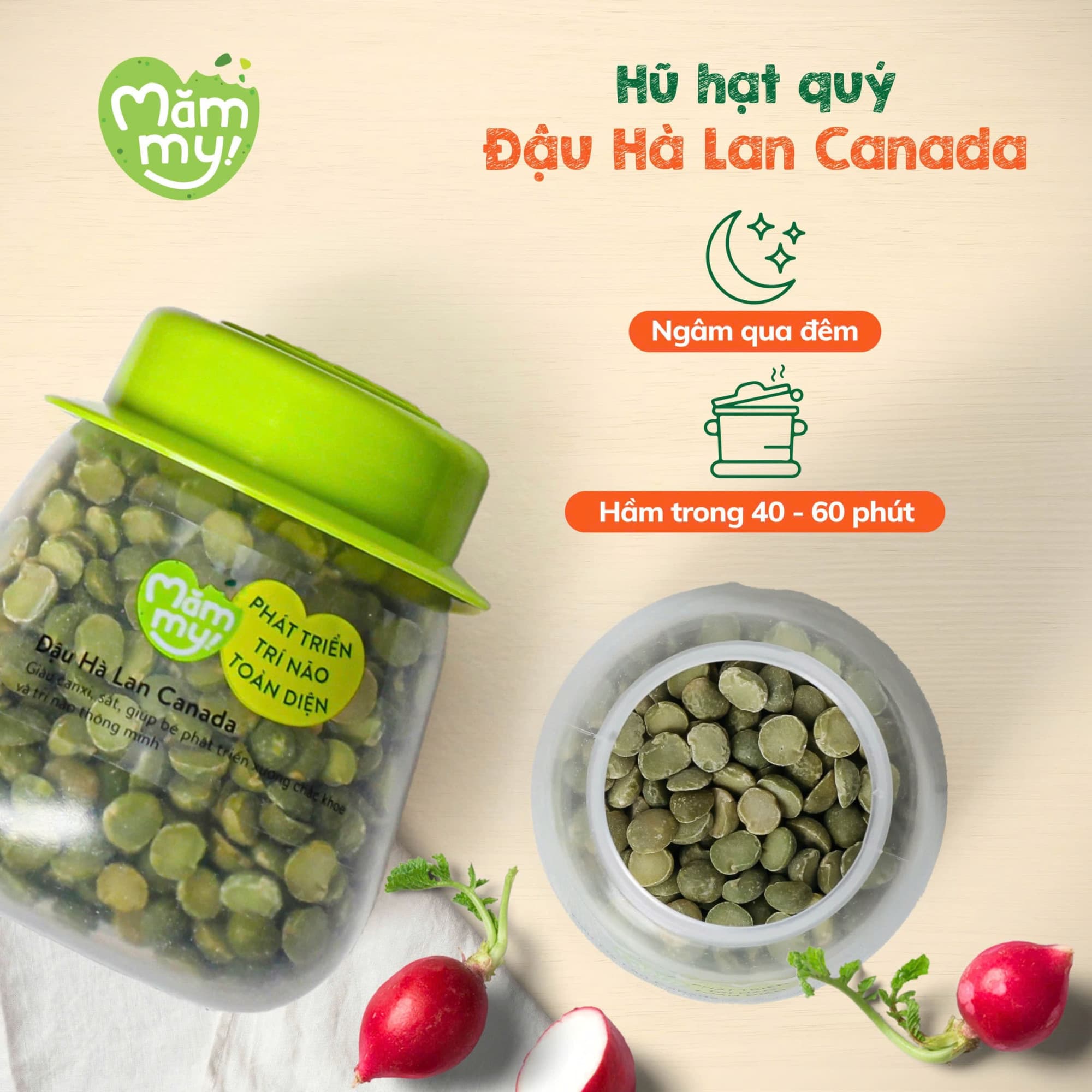 Set 3 hạt yến mạch, đậu gà, đậu hà lan - Hỗ trợ bổ sung canxi 3