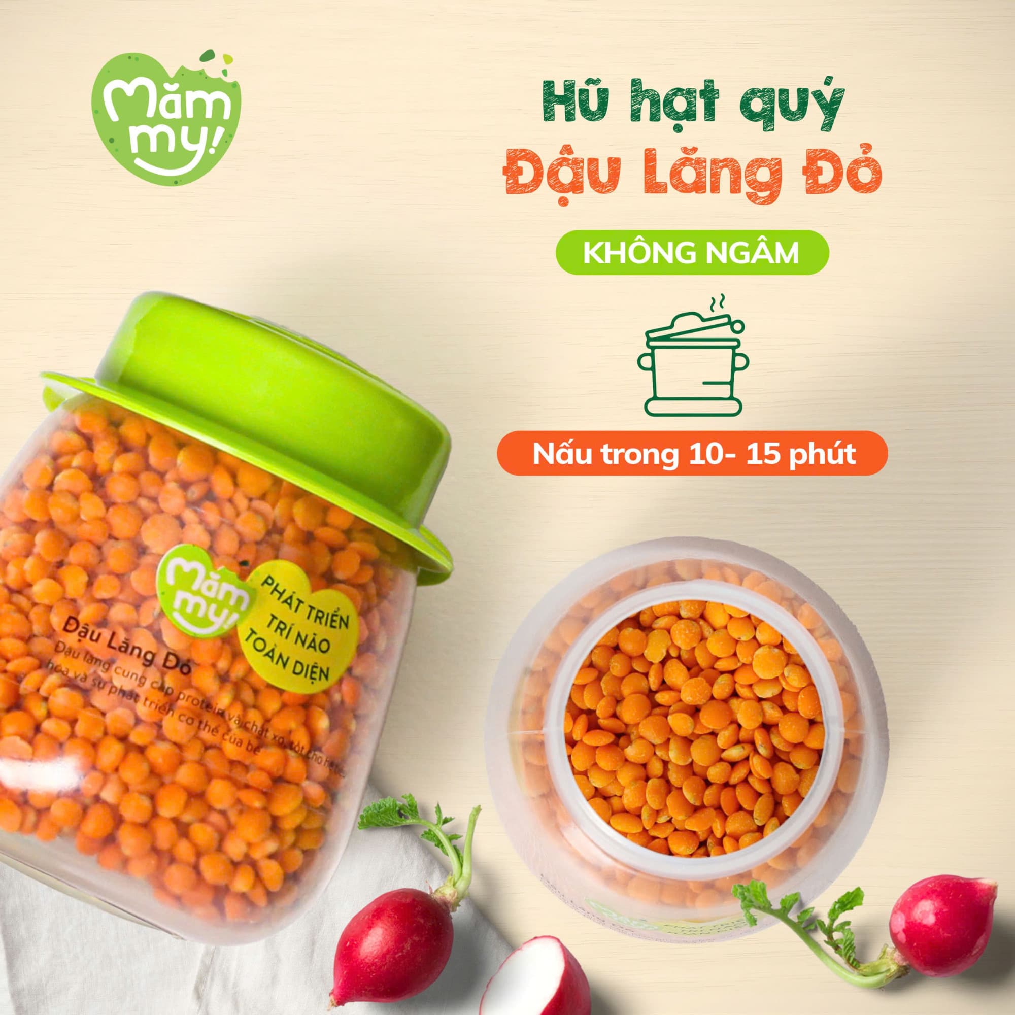 Set 3 hũ hạt kê nếp, lăng đỏ, hà lan - Hỗ trợ cải thiện táo bón 2