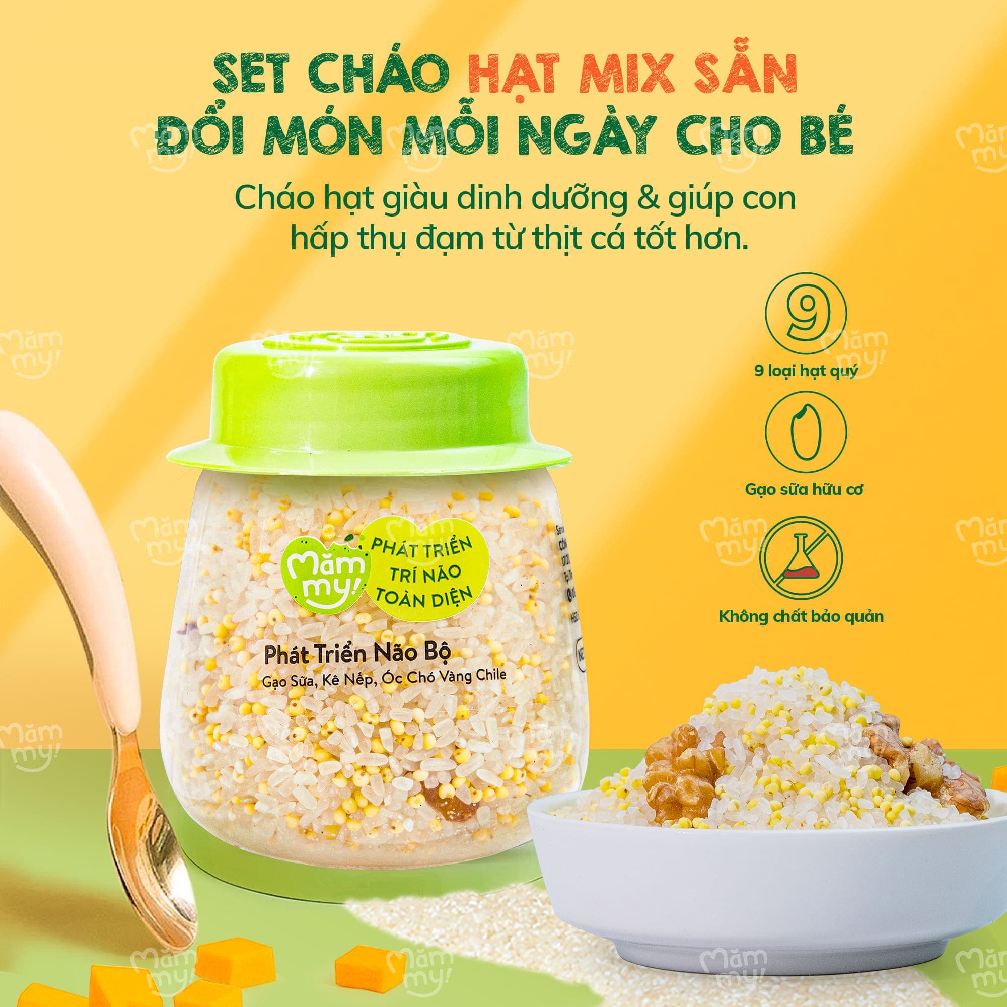 Set 9 hũ hạt mix gạo sữa nấu cháo [Tặng 9 hũ gạo sữa] 8