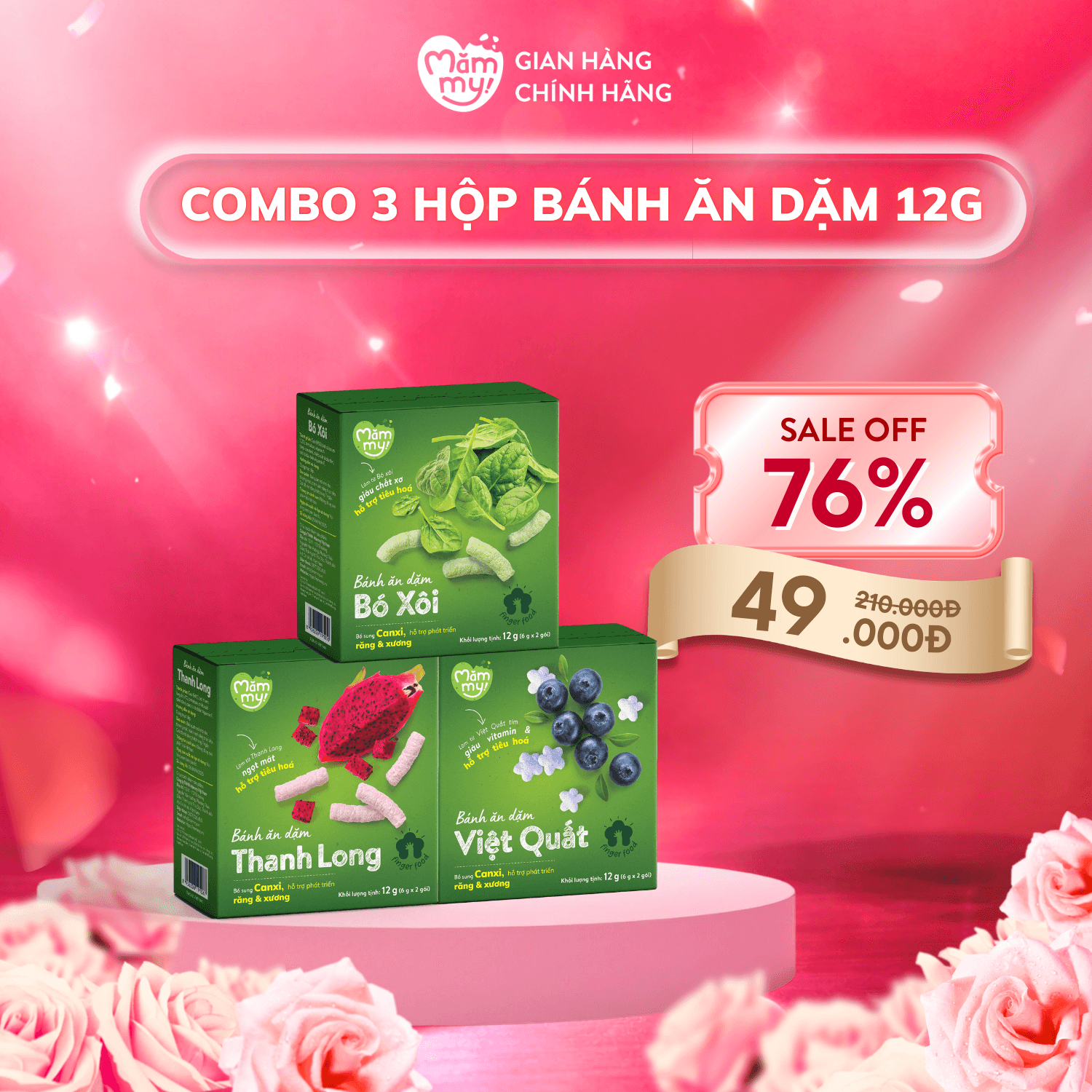 [DATE T5/2026] Combo 3 Hộp bánh ăn dặm 12g