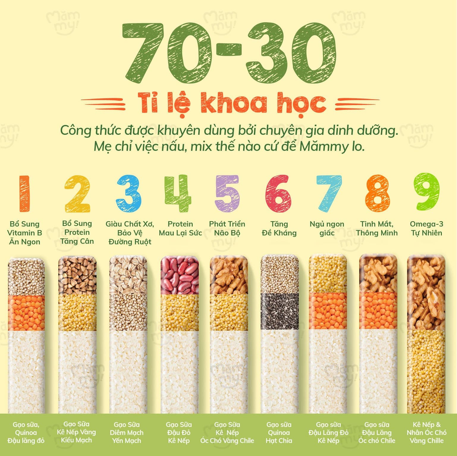 [Tặng Xe Lắc] Combo set 9 hạt mix & Bột phô mai tách muối 3