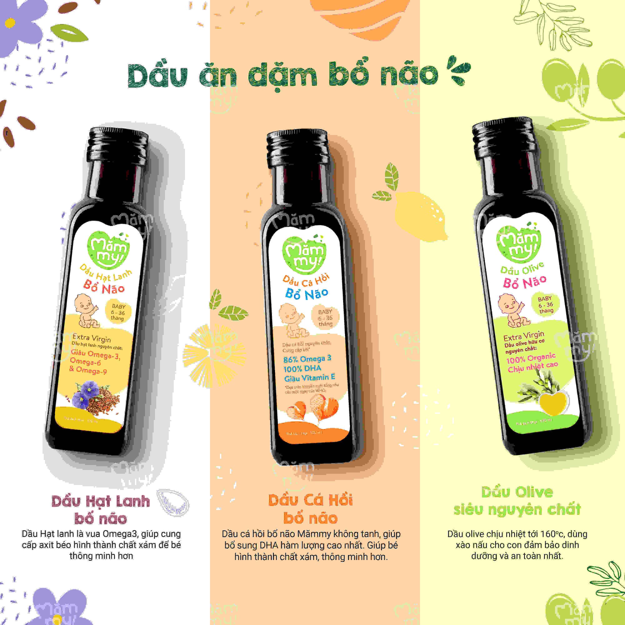 Combo 3 dầu ăn dặm chai 100ml - Tặng xe đạp bọ 2