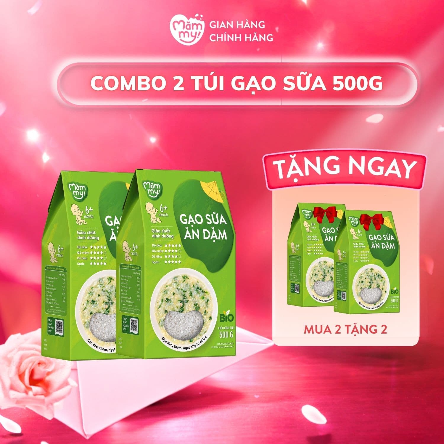 Combo 2 gạo sữa ăn dặm hộp 500g [Mua 2 tặng Dầu chiên xào DHA 250ML] 14