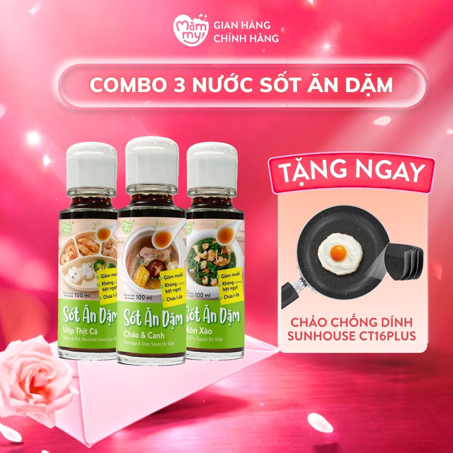 Combo 3 nước sốt ăn dặm (Món Xào + Cháo & Canh + Ướp Thịt Cá) - Tặng chảo SUNHOUSE 9