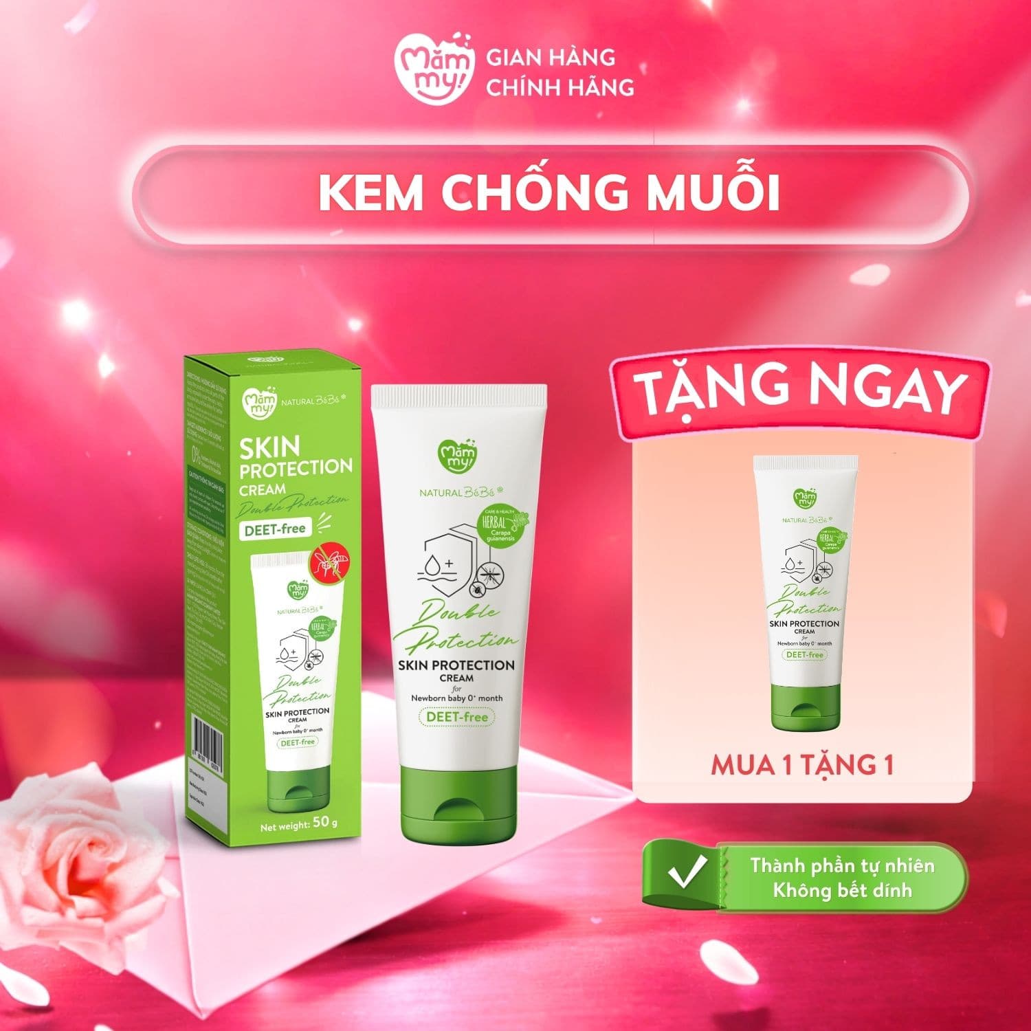 [DATE 2028] Kem chống muỗi, côn trùng - Tuýp 50gr [MUA 1 TẶNG 1 + đồng hồ đuổi muỗi] 10