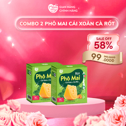 [DATE T7] Combo 2 Bột Phô Mai Ăn Dặm Vị Cải Xoăn Cà Rốt Mămmy Hộp 30g (10 gói)