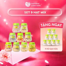 Set 9 hũ hạt mix gạo sữa nấu cháo [Tặng 9 hũ gạo sữa]