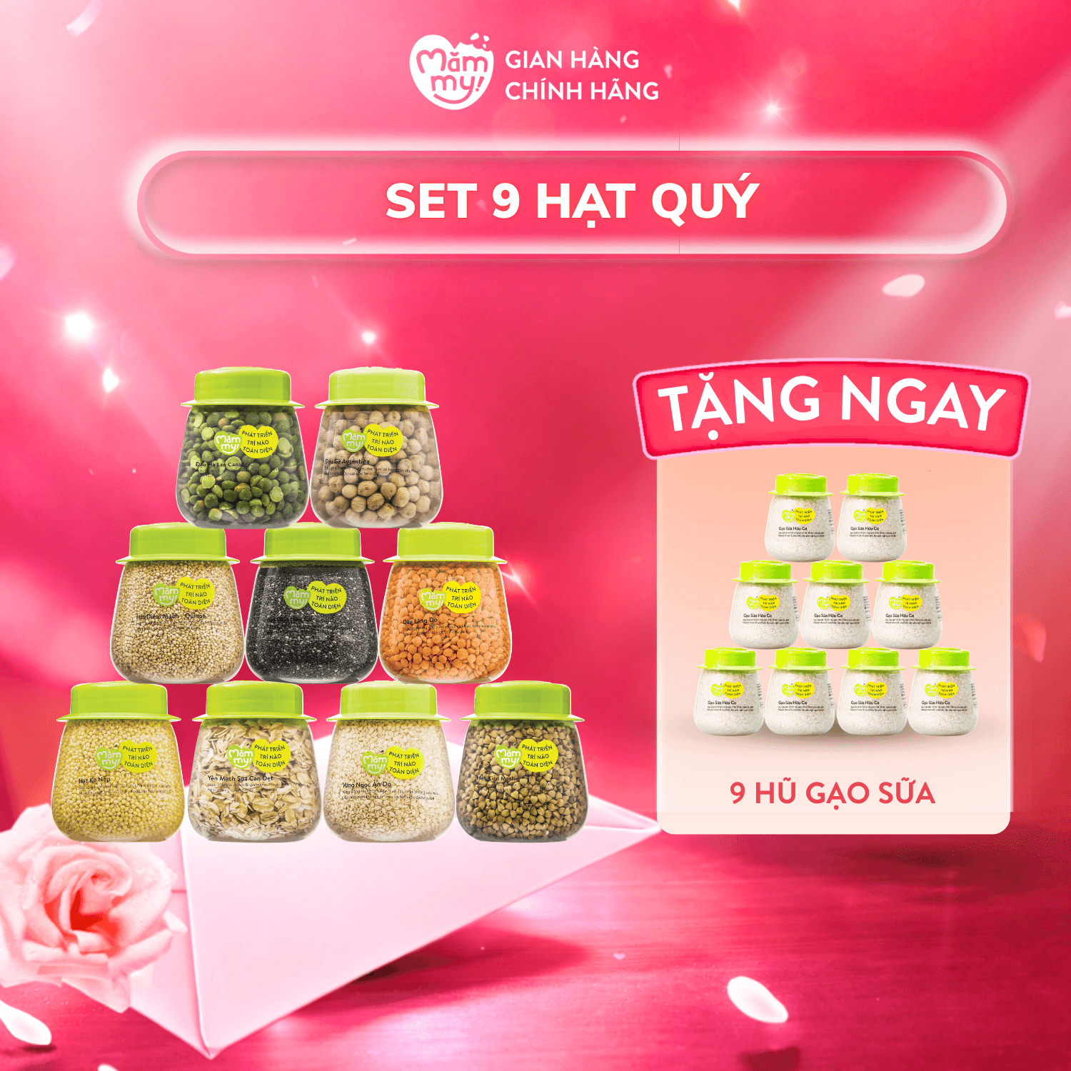 Set 9 hũ hạt quý ăn dặm [Tặng 9 Hũ Gạo sữa]