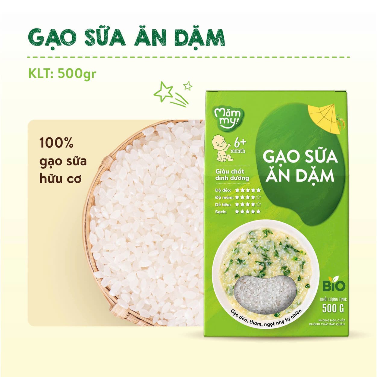 Combo 2 gạo sữa ăn dặm hộp 500g [Mua 2 tặng Dầu chiên xào DHA 250ML] 3