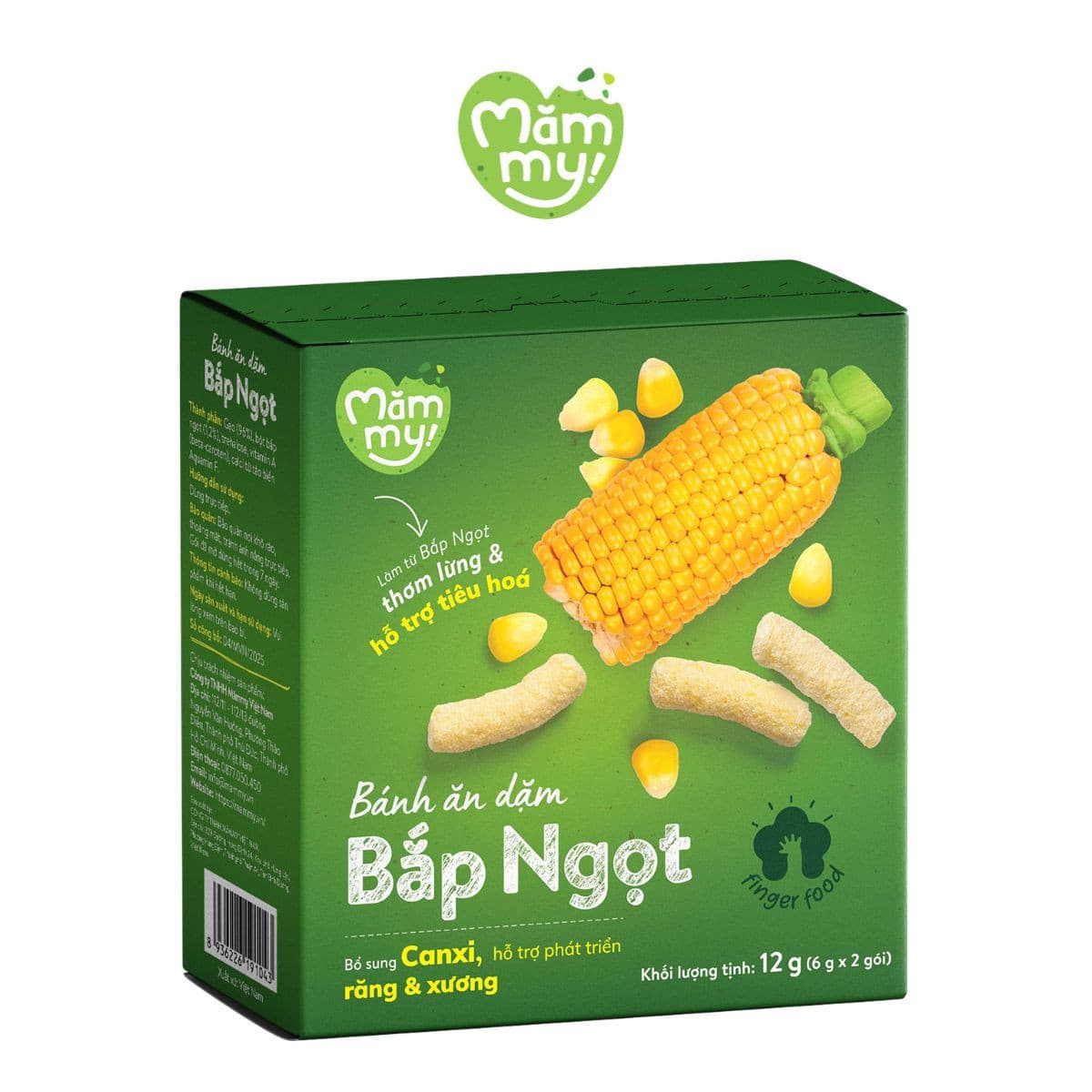 Bánh ăn dặm vị Bắp Ngọt - Hộp 12 g (6 g x 2 túi)