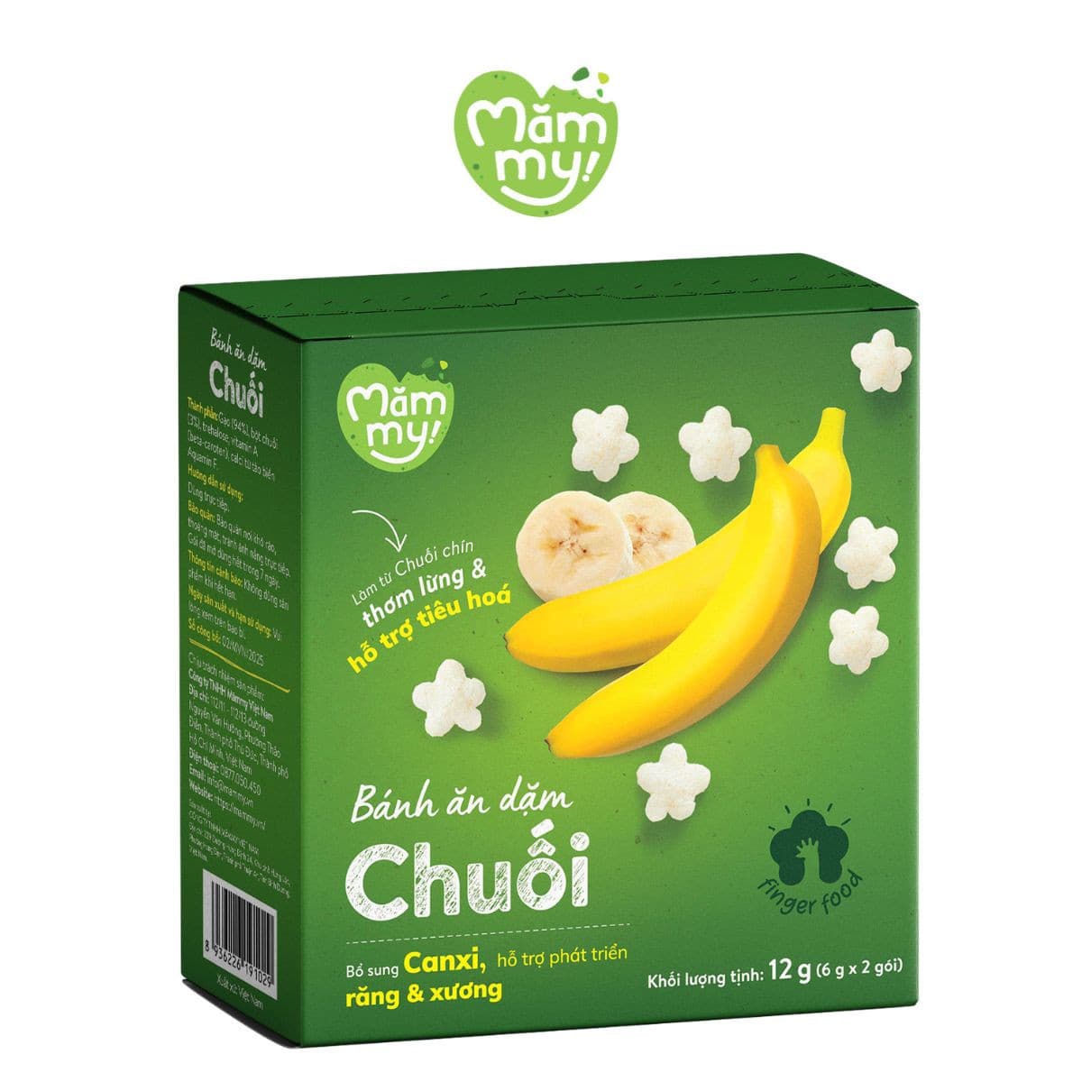 Bánh ăn dặm vị Chuối - Hộp 12 g (6 g x 2 túi)