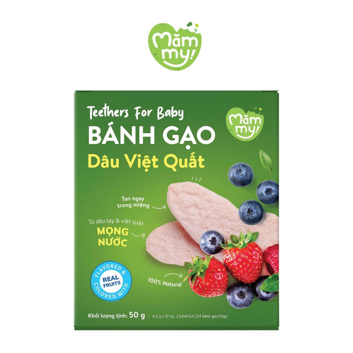Bánh gạo Dâu Việt Quất - 50 g