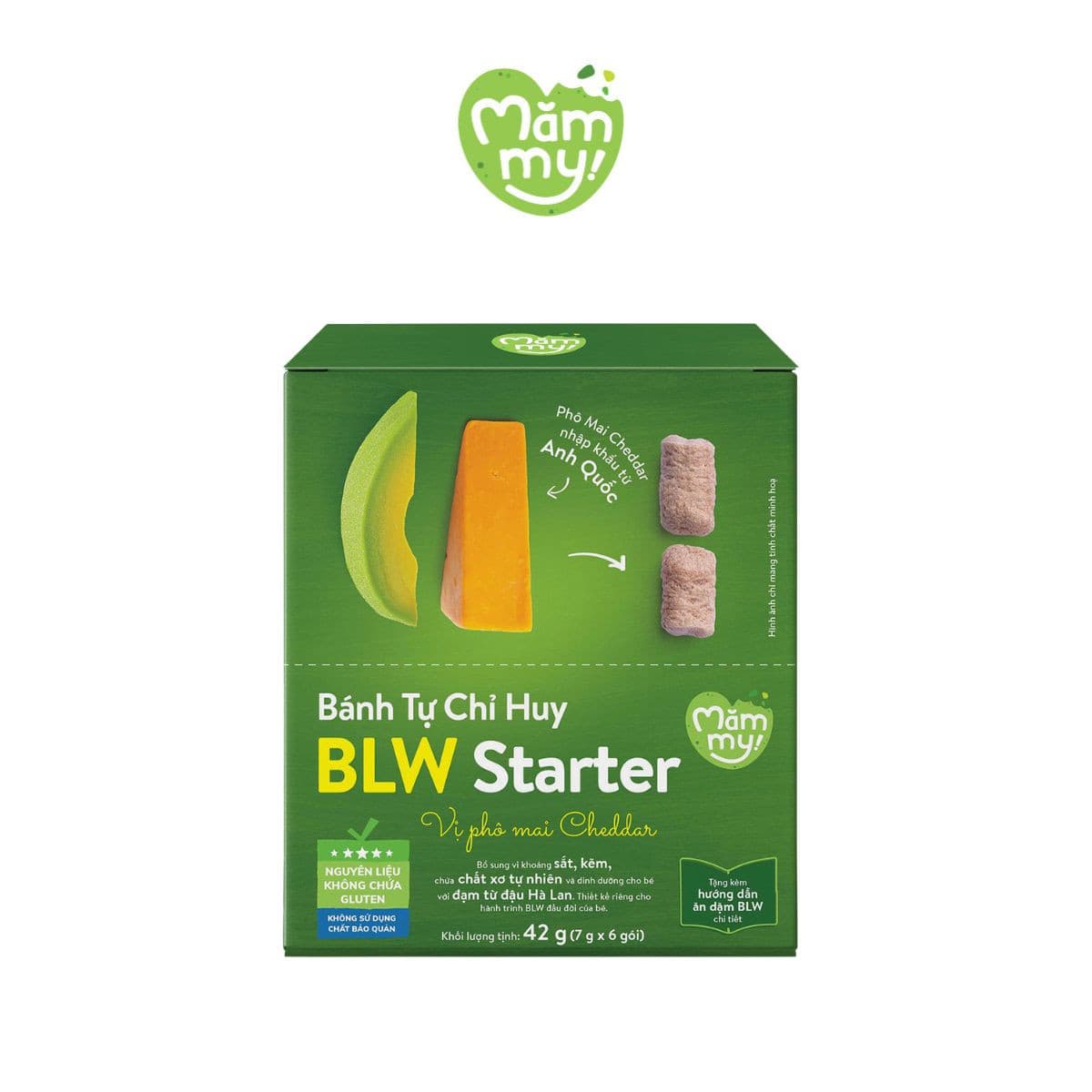 Bánh Tự Chỉ Huy – BLW Starter vị Phô Mai Cheddar 42 g (7 g x 6 gói)
