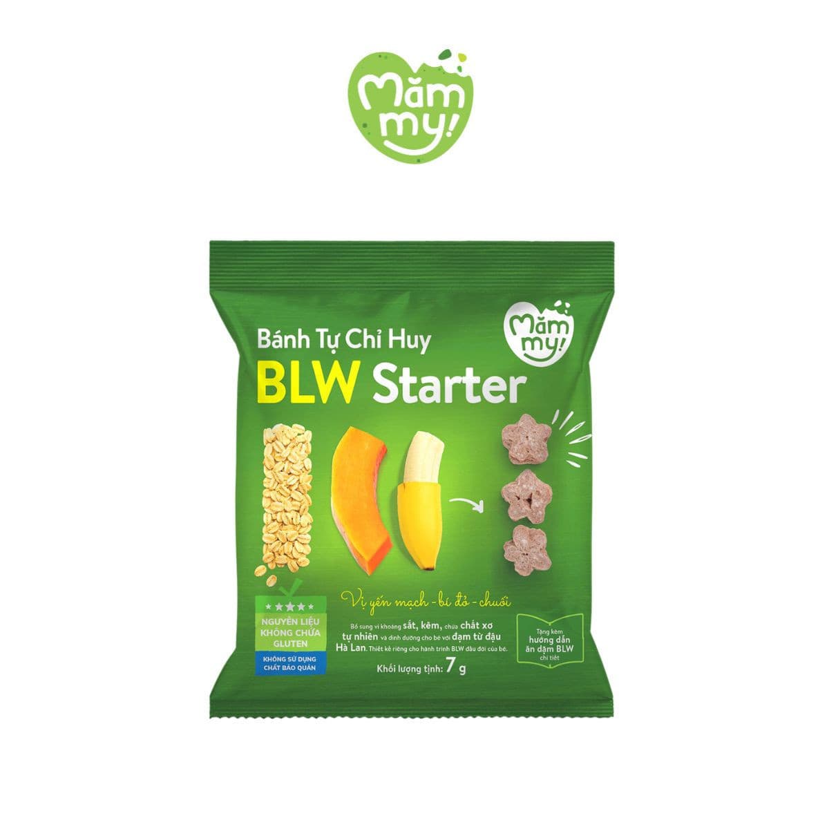 Bánh Tự Chỉ Huy – BLW Starter vị Yến Mạch - Bí Đỏ - Chuối 7 g