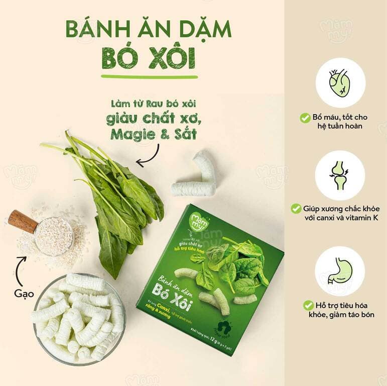 Bánh ăn dặm vị Bó Xôi - Hộp 12 g (6 g x 2 túi) 2