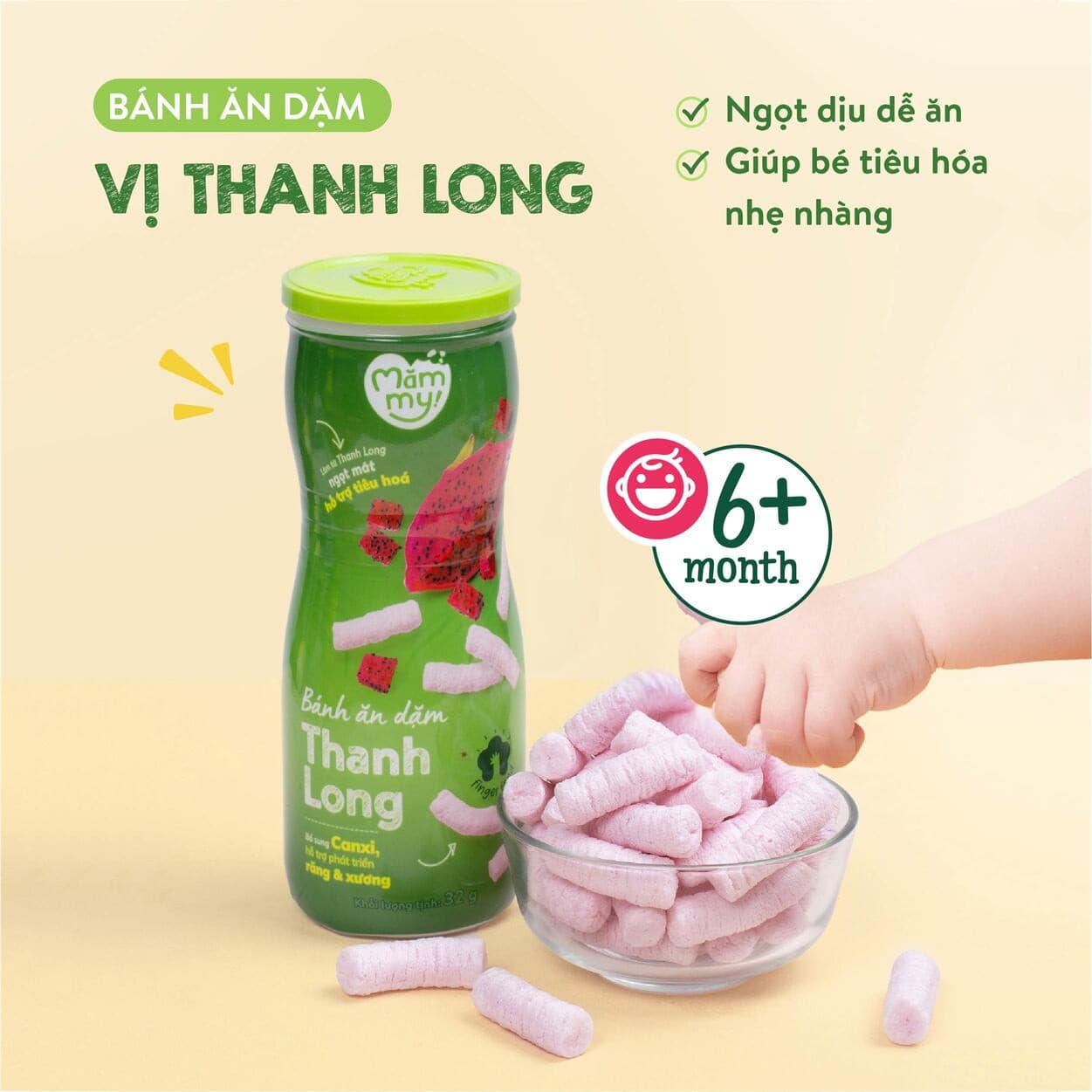 Bánh ăn dặm vị Thanh Long - Hũ 32 g 2