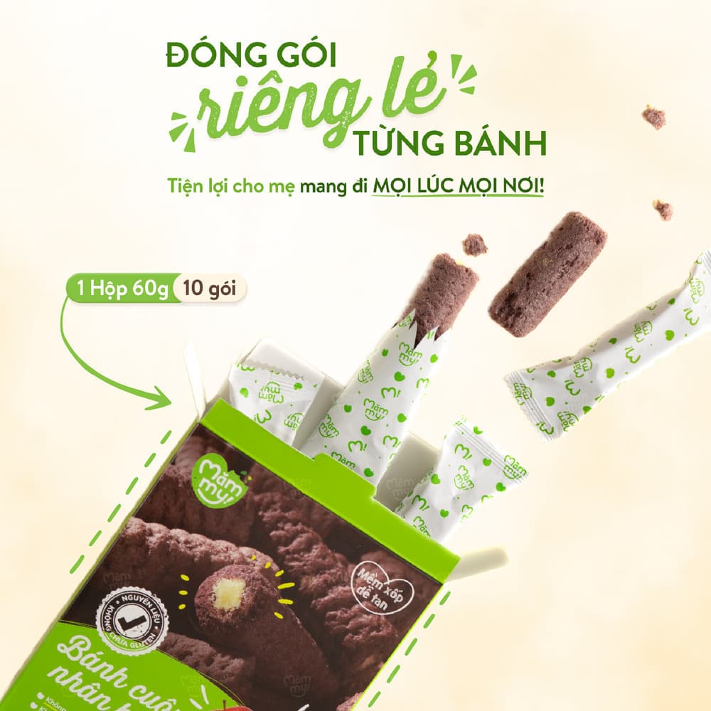 Bánh cuộn nhân kem Chuối - Yến mạch 60 g (10 thanh) 4