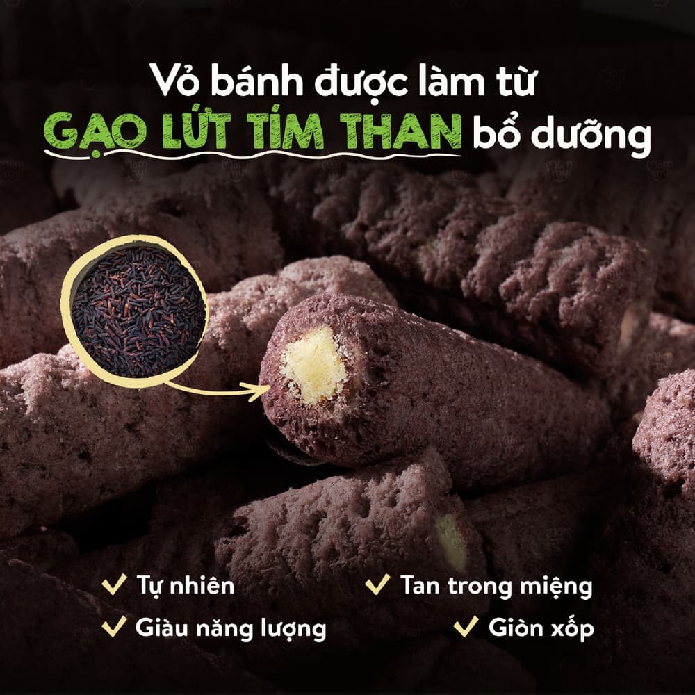 Bánh cuộn nhân kem Chuối - Yến mạch 60 g (10 thanh) 10