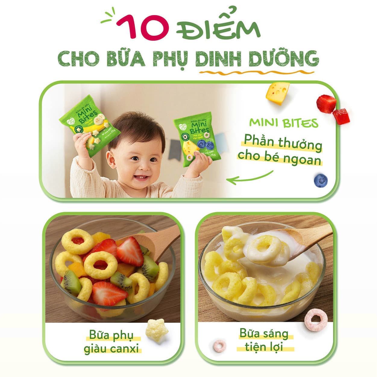 Bánh ăn dặm Mini Bites - Mix vị Phô mai 45 g (15g x 3 gói) 5