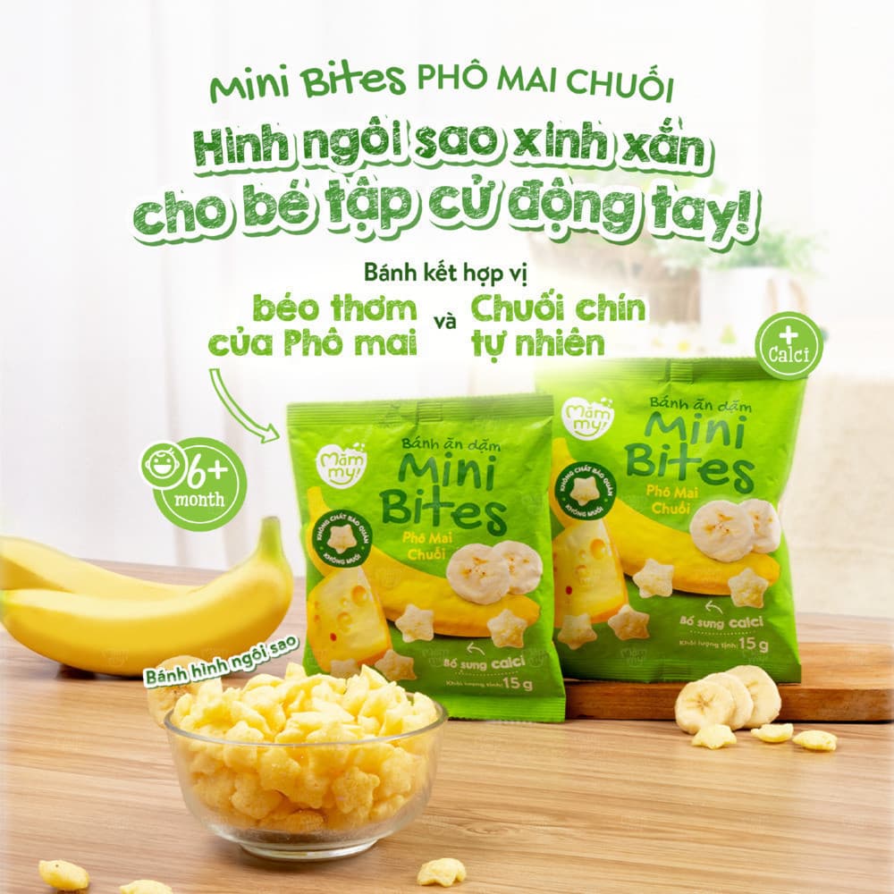 Bánh ăn dặm Mini Bites - Mix vị Phô mai 45 g (15g x 3 gói) 11