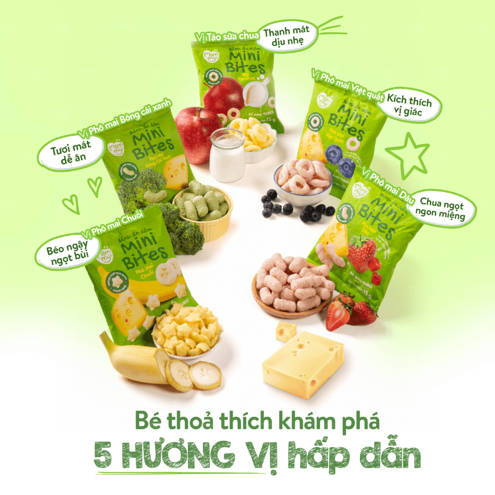 Bánh ăn dặm Mini Bites Phô mai - Bông Cải Xanh 15 g 5