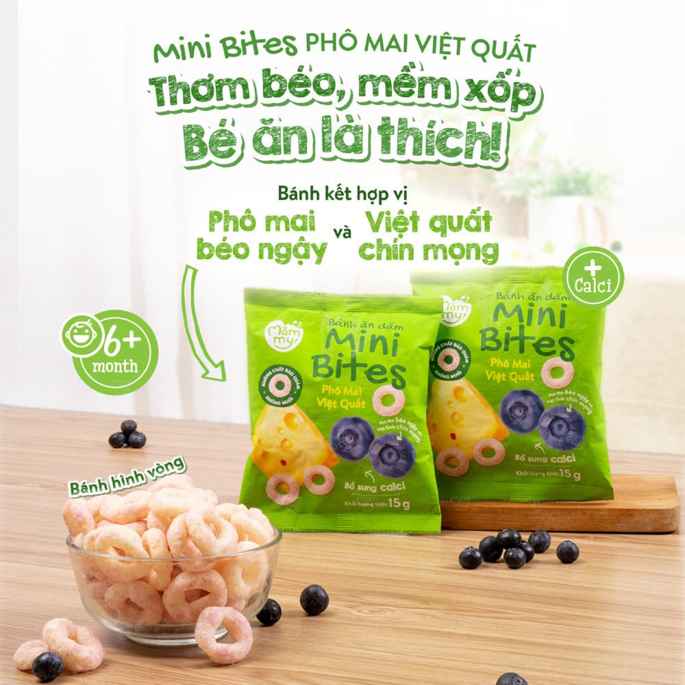Bánh ăn dặm Mini Bites - Mix vị Phô mai 45 g (15g x 3 gói) 4