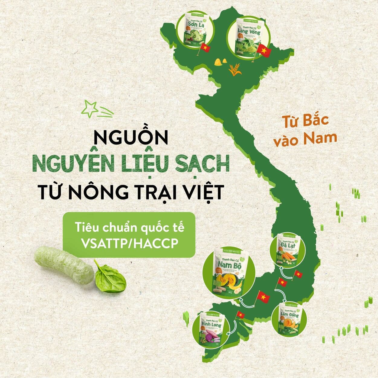 Bánh thanh rau củ Làng Vòng vị Rau Bina & Cốm Non 30 g 7