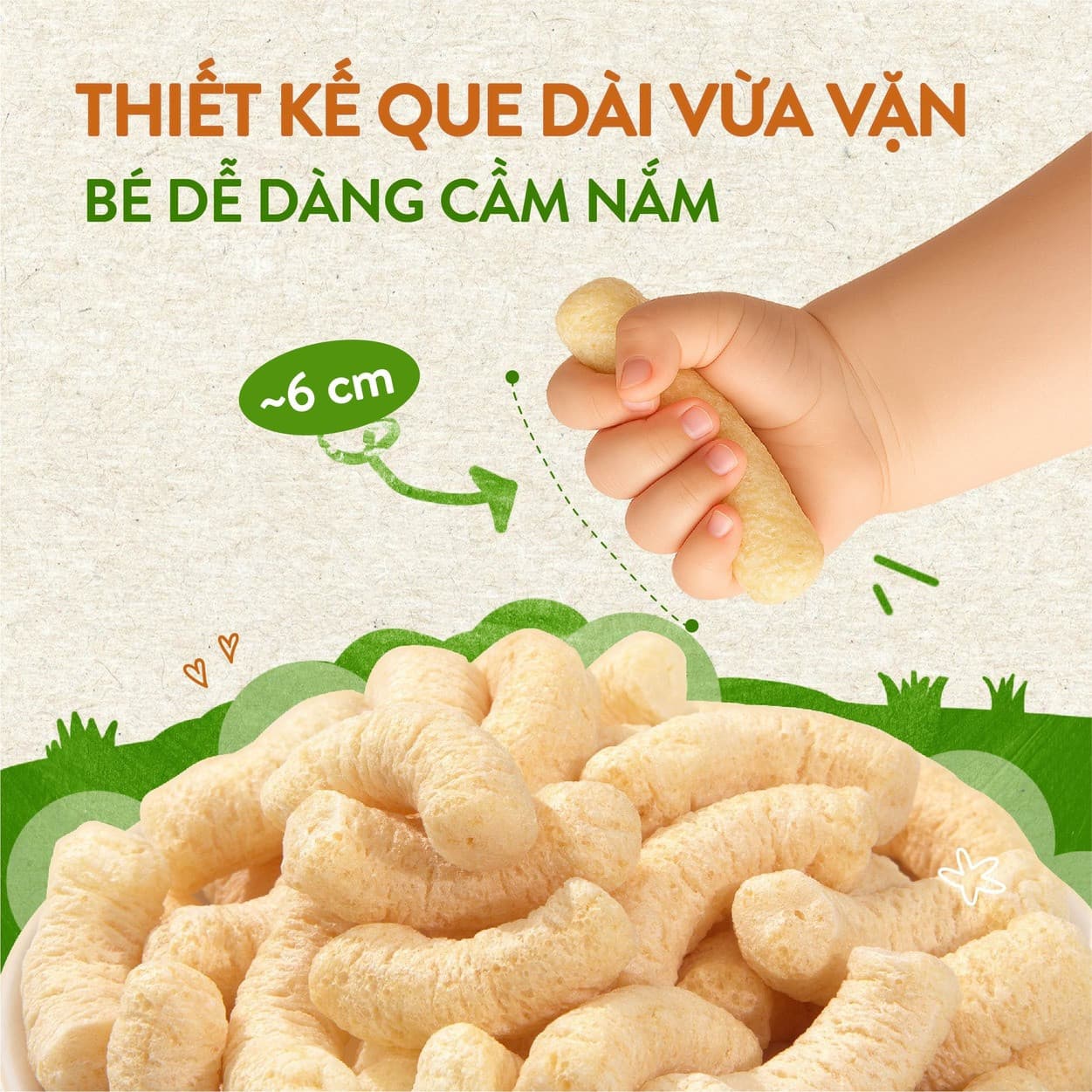 Bánh thanh rau củ Làng Vòng vị Rau Bina & Cốm Non 30 g 8