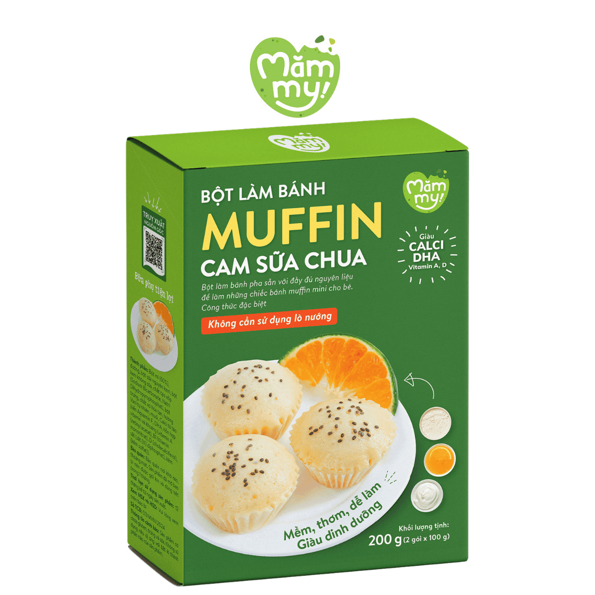 Bột làm bánh Muffin cam sữa - Hộp 200g 1