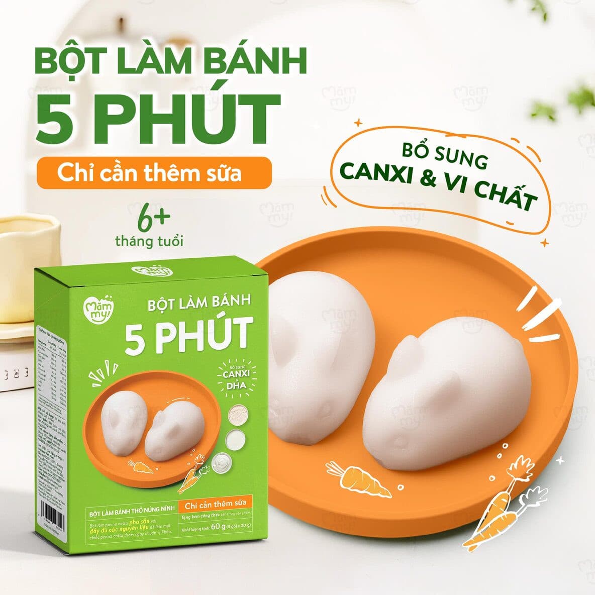 Bột làm bánh panna cotta thỏ núng nính - Hộp 60g 2