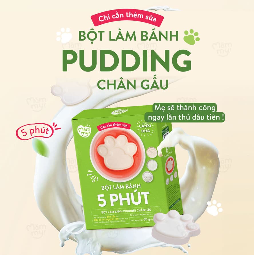 Bột Làm Bánh Pudding Chân Gấu - Hộp 60g 12