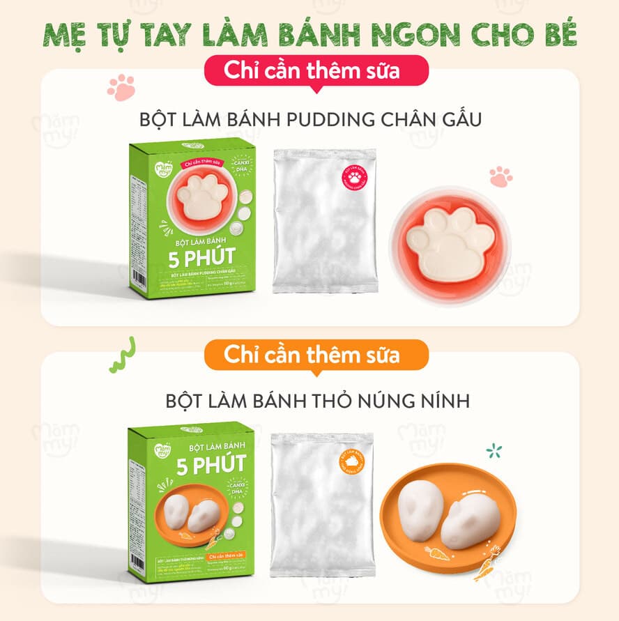 Bột Làm Bánh Pudding Chân Gấu - Hộp 60g 11