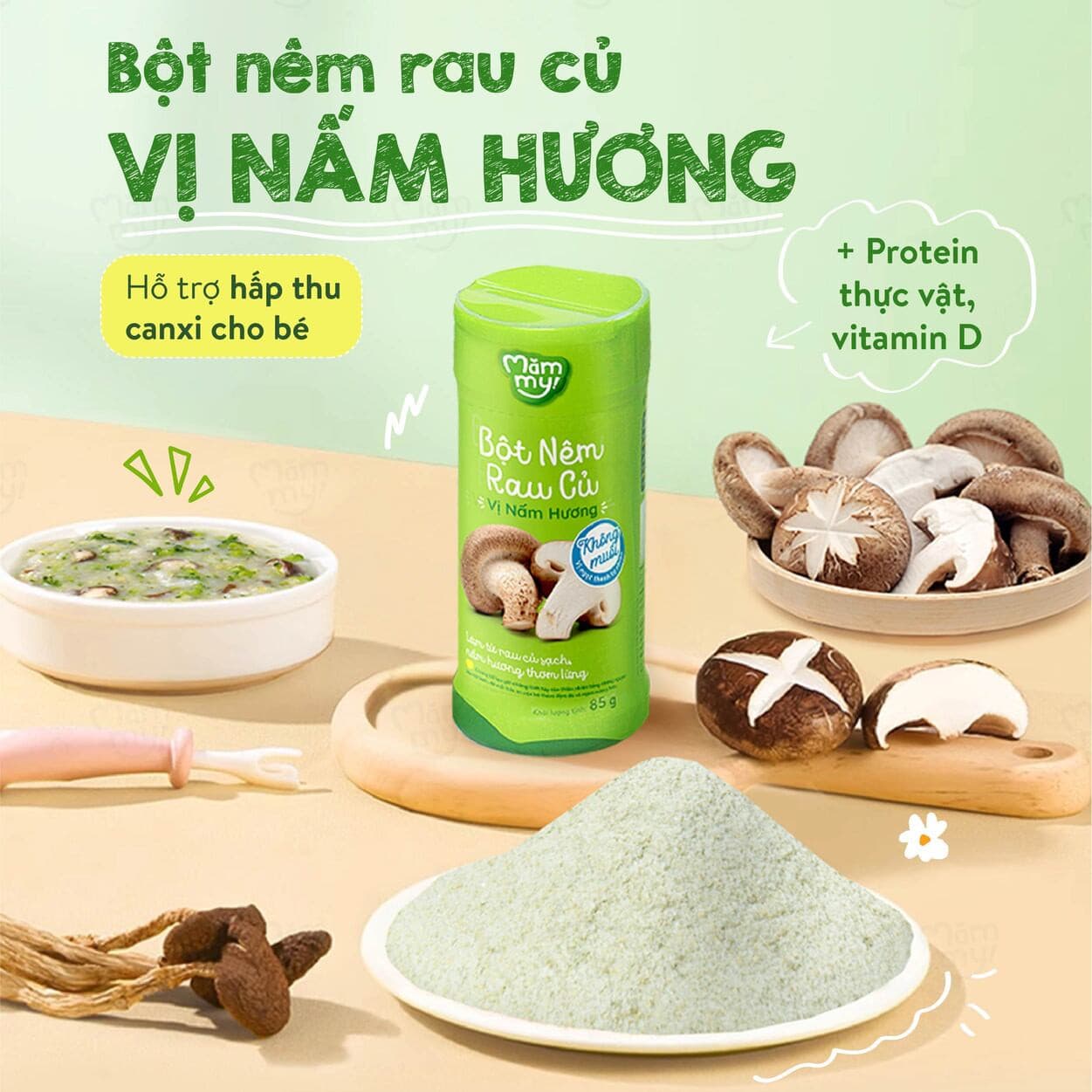 Bột nêm rau củ vị nấm hương Mămmy Chai 85g 2