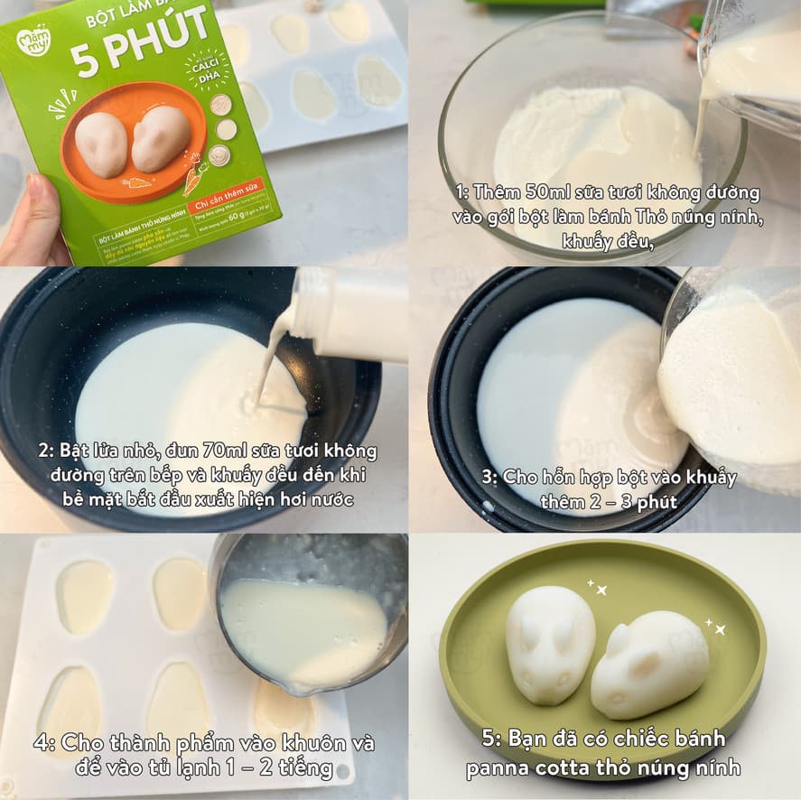 Bột làm bánh panna cotta thỏ núng nính - Hộp 60g 5