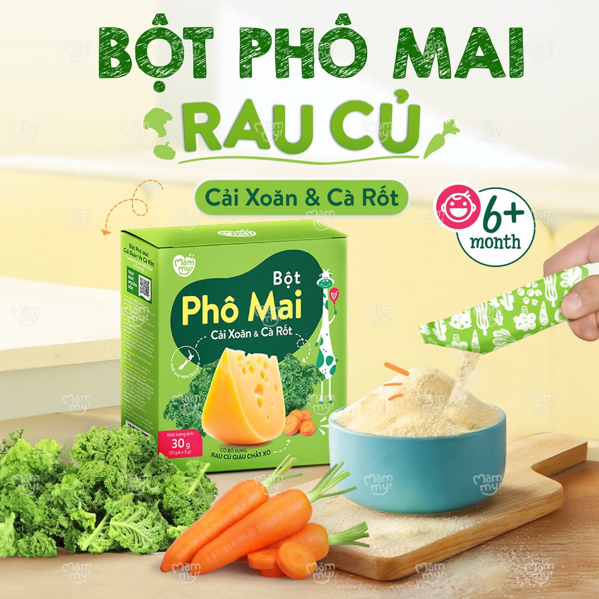 Bột phô mai Cải Xoăn & Cà Rốt 30 g (3 g x 10 gói) 2
