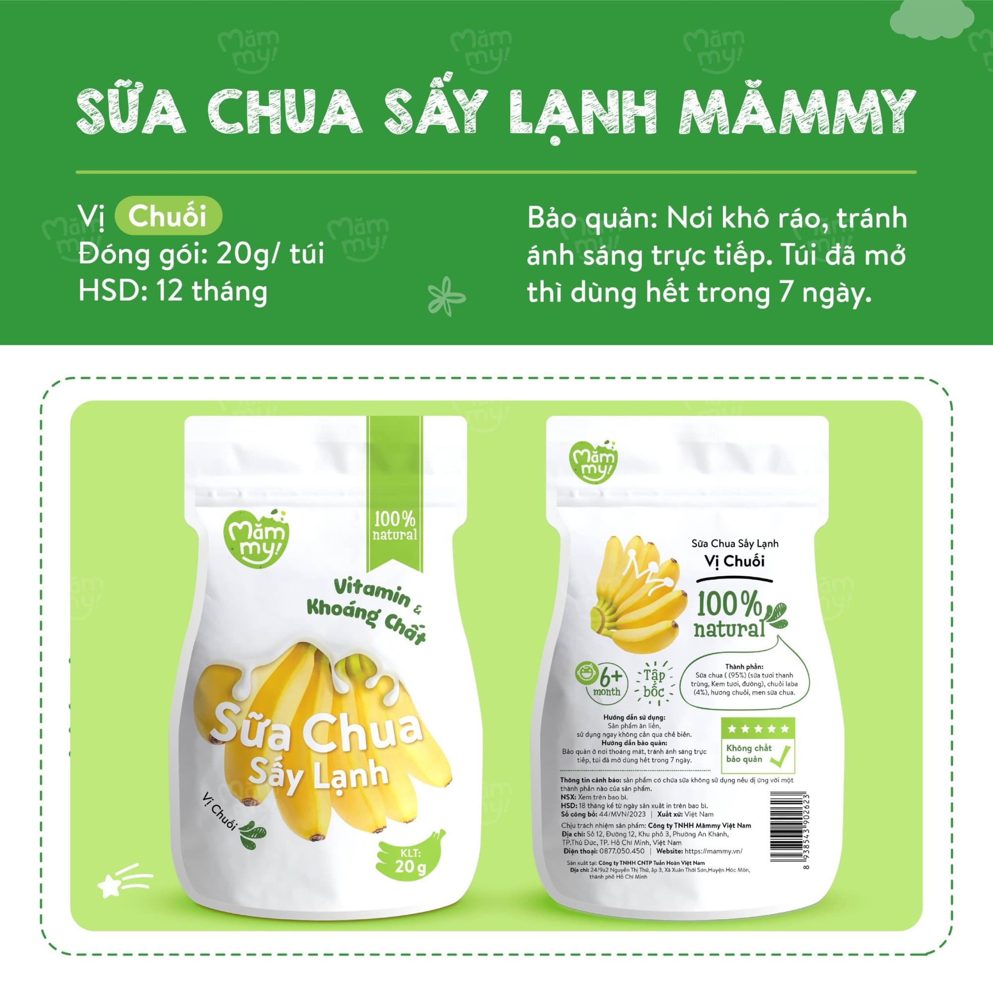Sữa chua sấy Vị Chuối - Túi 20g 16