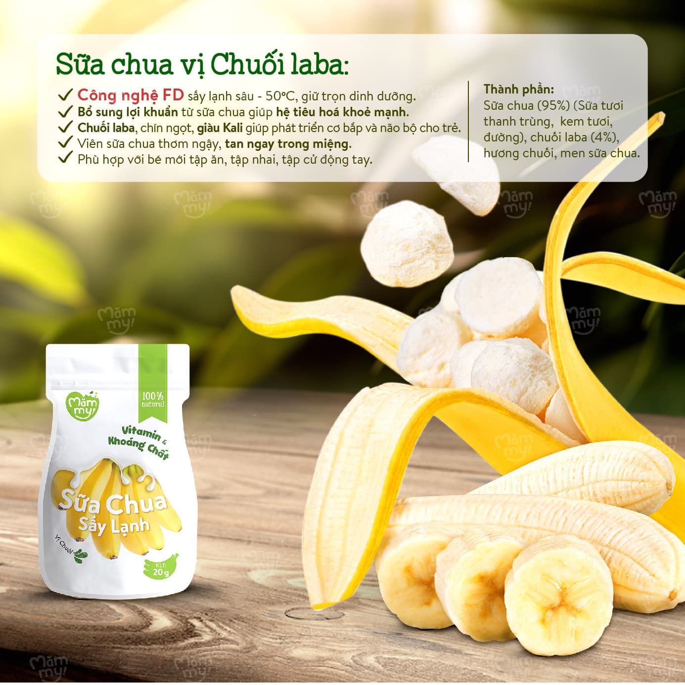 Sữa chua sấy Vị Chuối - Túi 20g 18