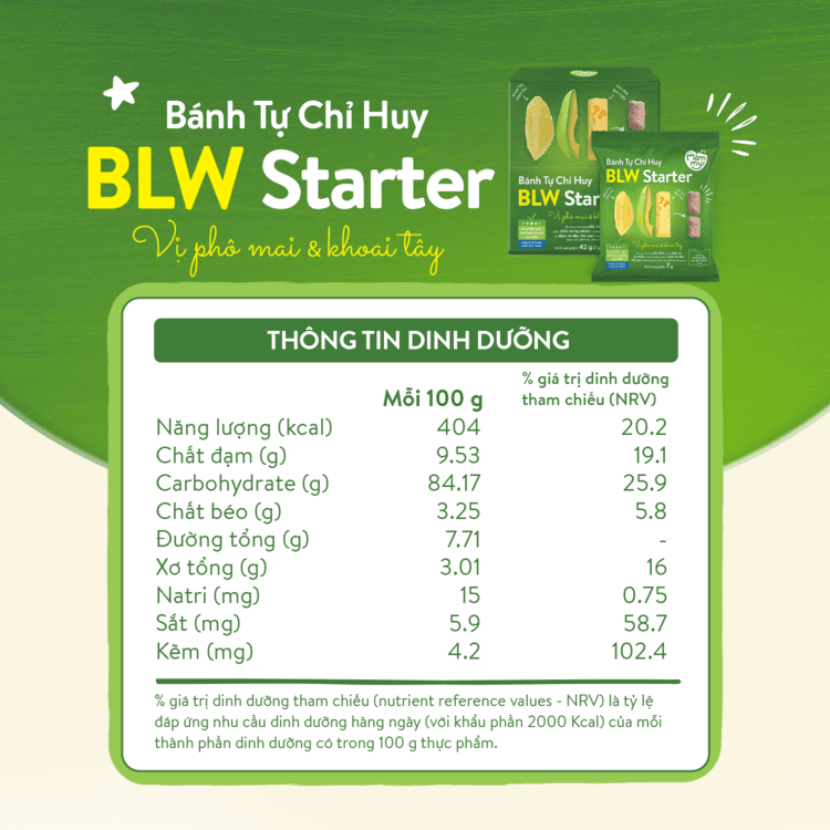 Bánh Tự Chỉ Huy – BLW Starter vị Phô Mai Khoai Tây 42 g (7 g x 6 gói) 3