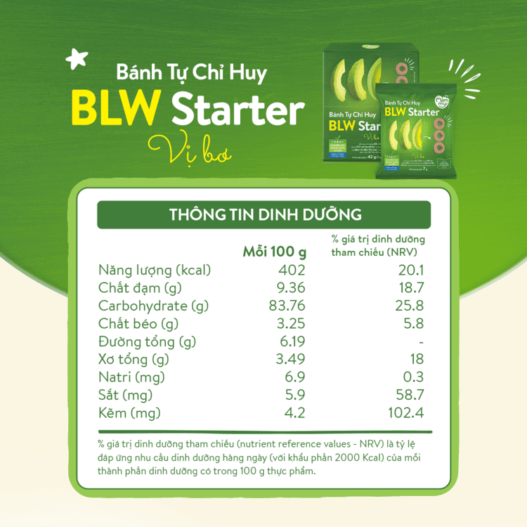 Bánh Tự Chỉ Huy – BLW Starter vị Bơ 42 g (7 g x 6 gói) 3