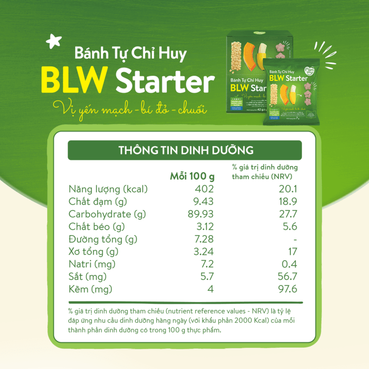 Bánh Tự Chỉ Huy – BLW Starter vị Yến Mạch - Bí Đỏ - Chuối 7 g 3