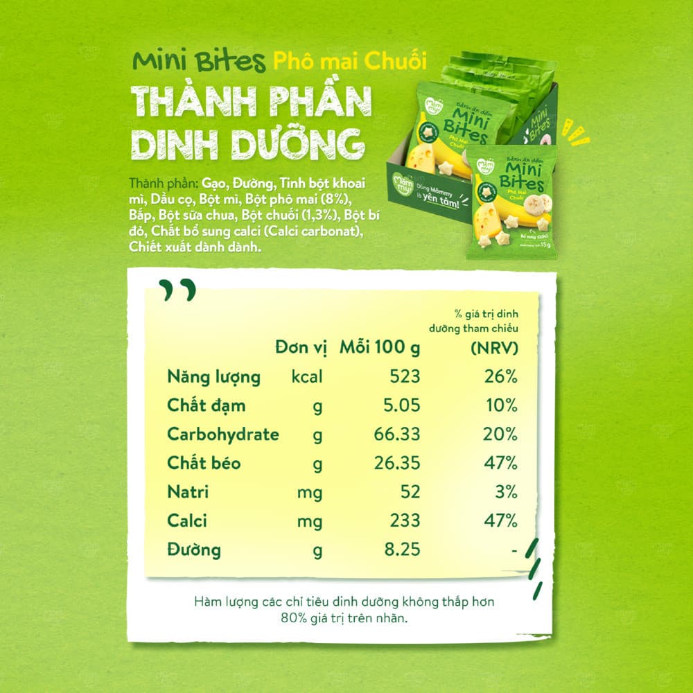 Bánh ăn dặm Mini Bites - Mix vị Phô mai 45 g (15g x 3 gói) 8