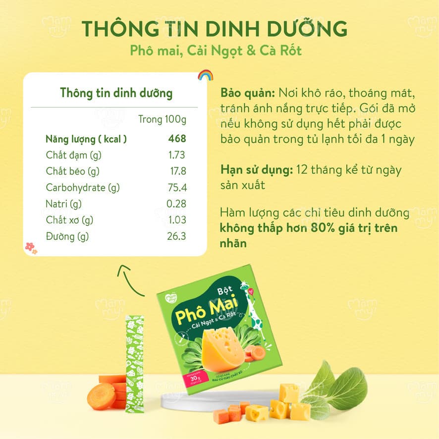 Bột phô mai Cải Ngọt & Cà Rốt 30 g (3 g x 10 gói) 3