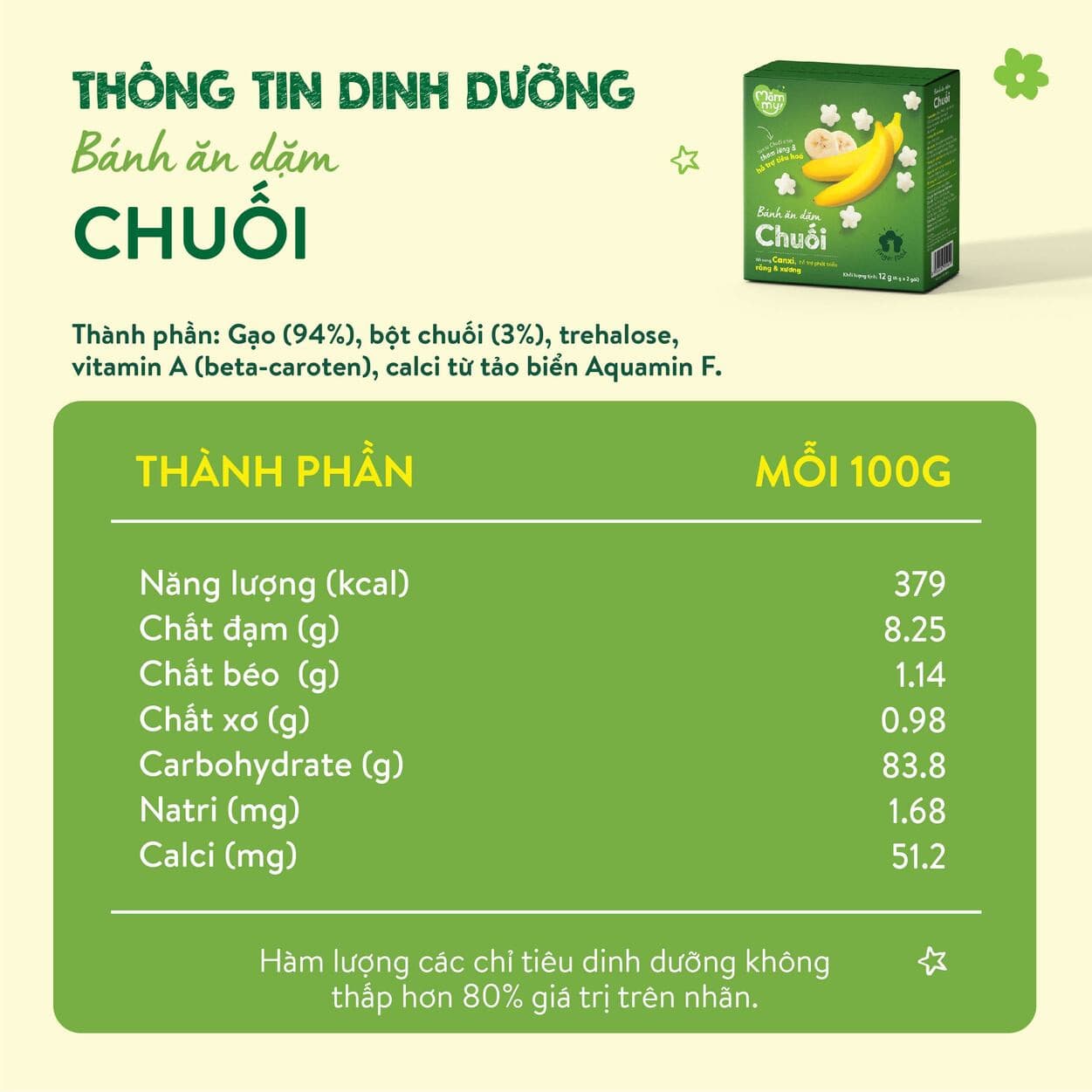 Bánh ăn dặm vị Chuối - Hộp 12 g (6 g x 2 túi) 3