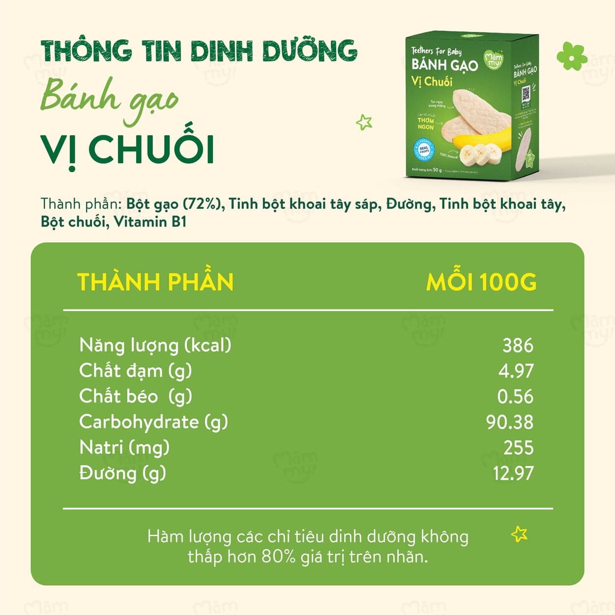 Bánh gạo Vị Chuối - 50 g 3